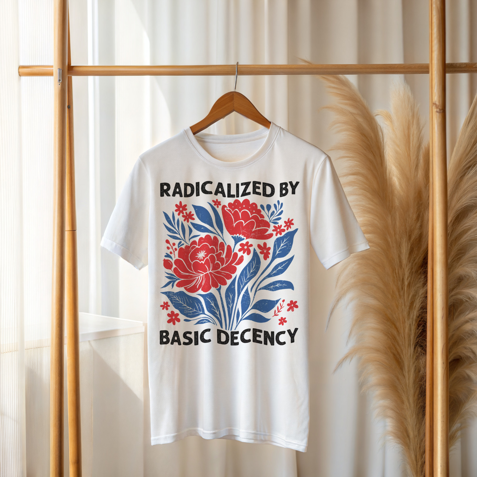 Radicalized by Basic Decency T-Shirt Political Activism Floral Equality A83 gallery