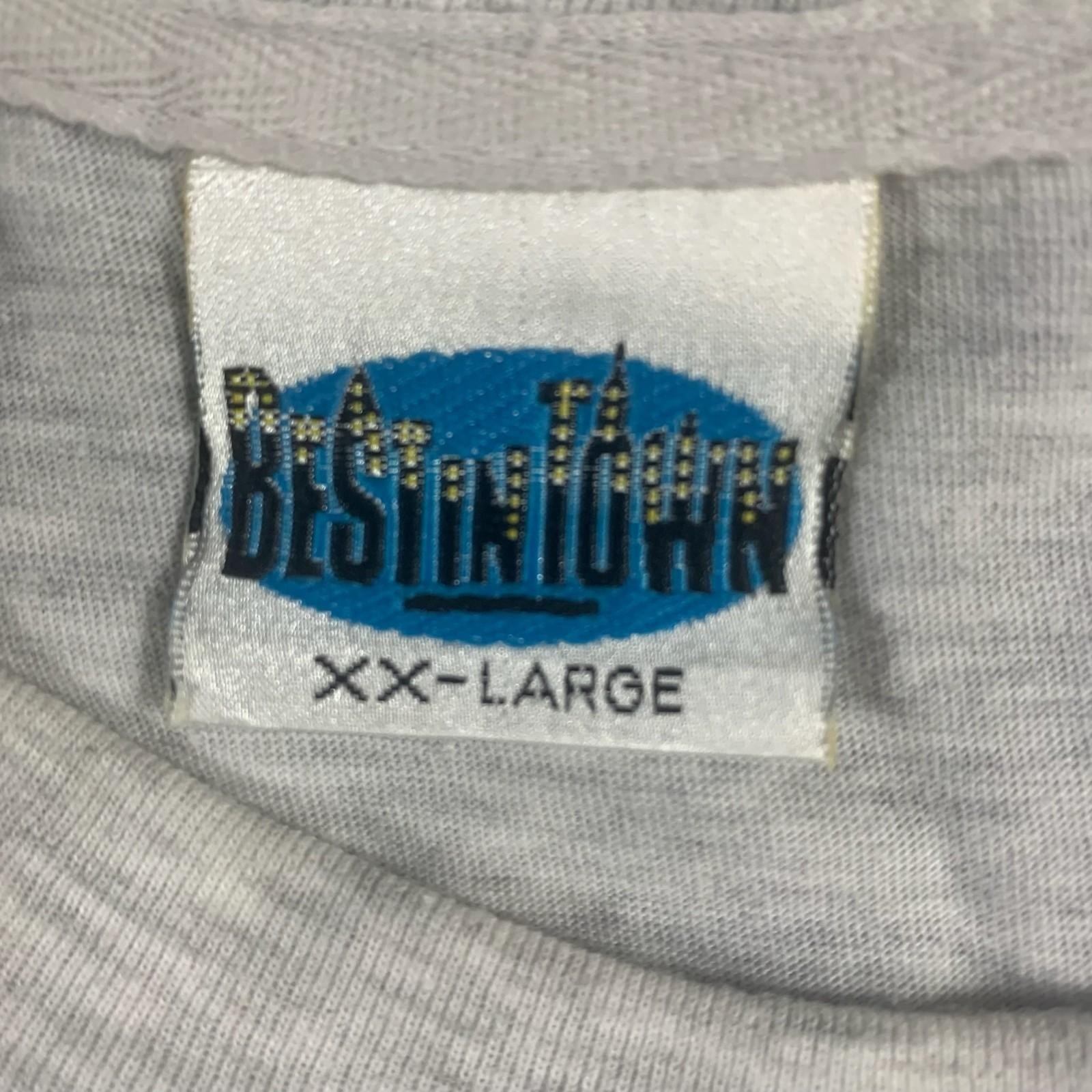 VTG Best In Town T Shirt Adult 2XL Gray Horses Tribal Single Stitch 90s Sweden gallery