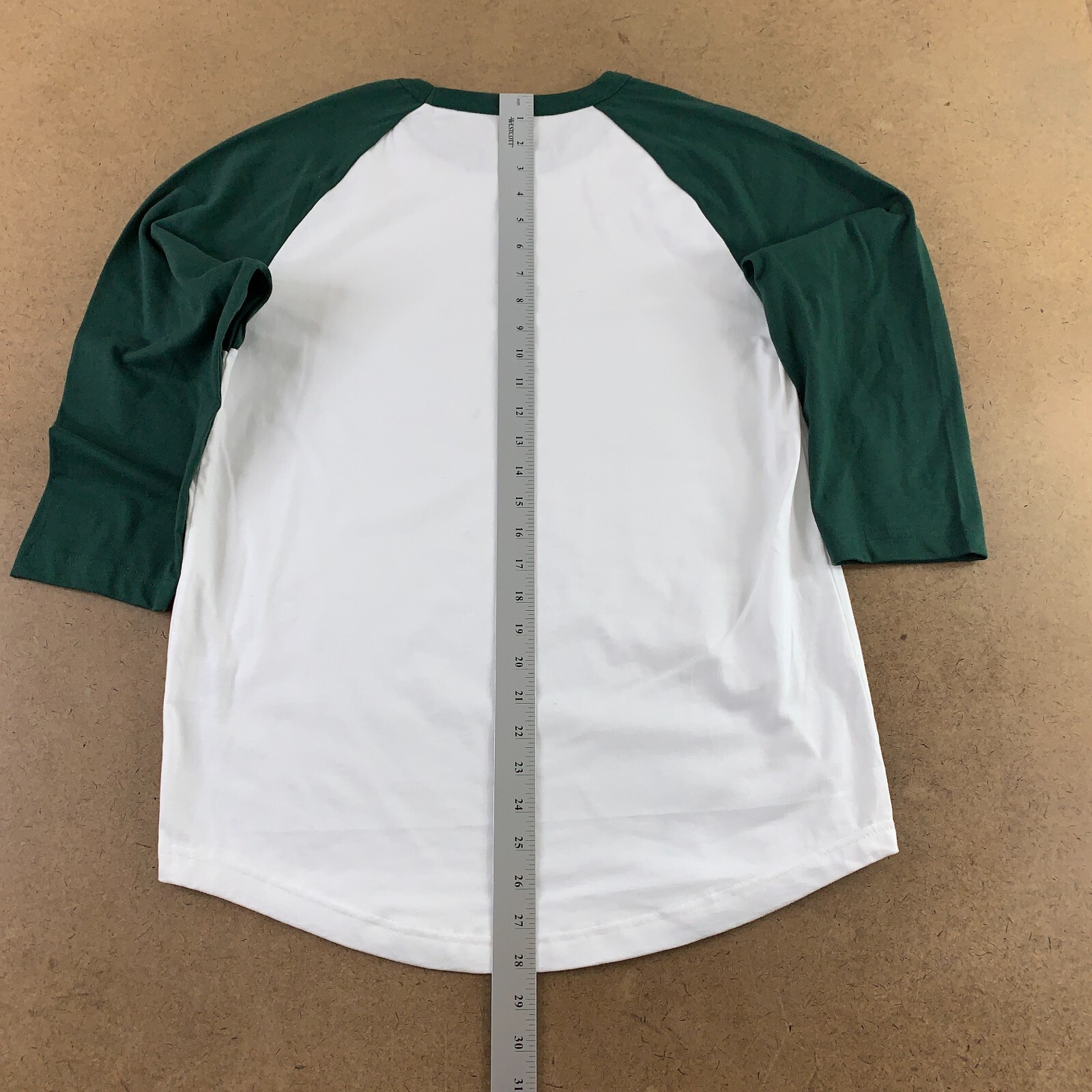 Sport-Tek Men's Small White/Dark Green Colorblock Raglan Jersey Tee T200 New gallery