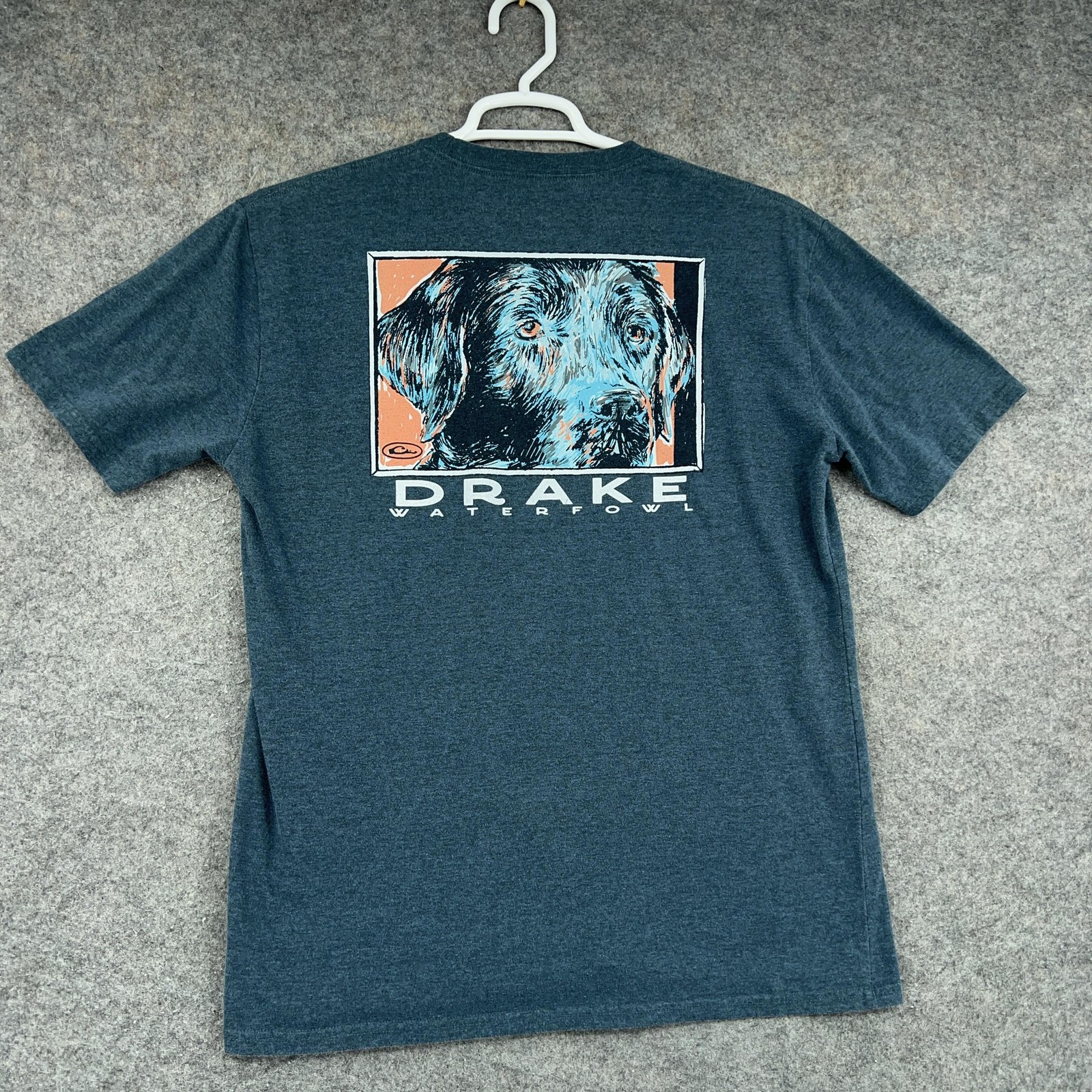 Drake Shirt Mens Large Blue Waterfowl Dog Graphic Tee Tagless Hunting Outdoor gallery