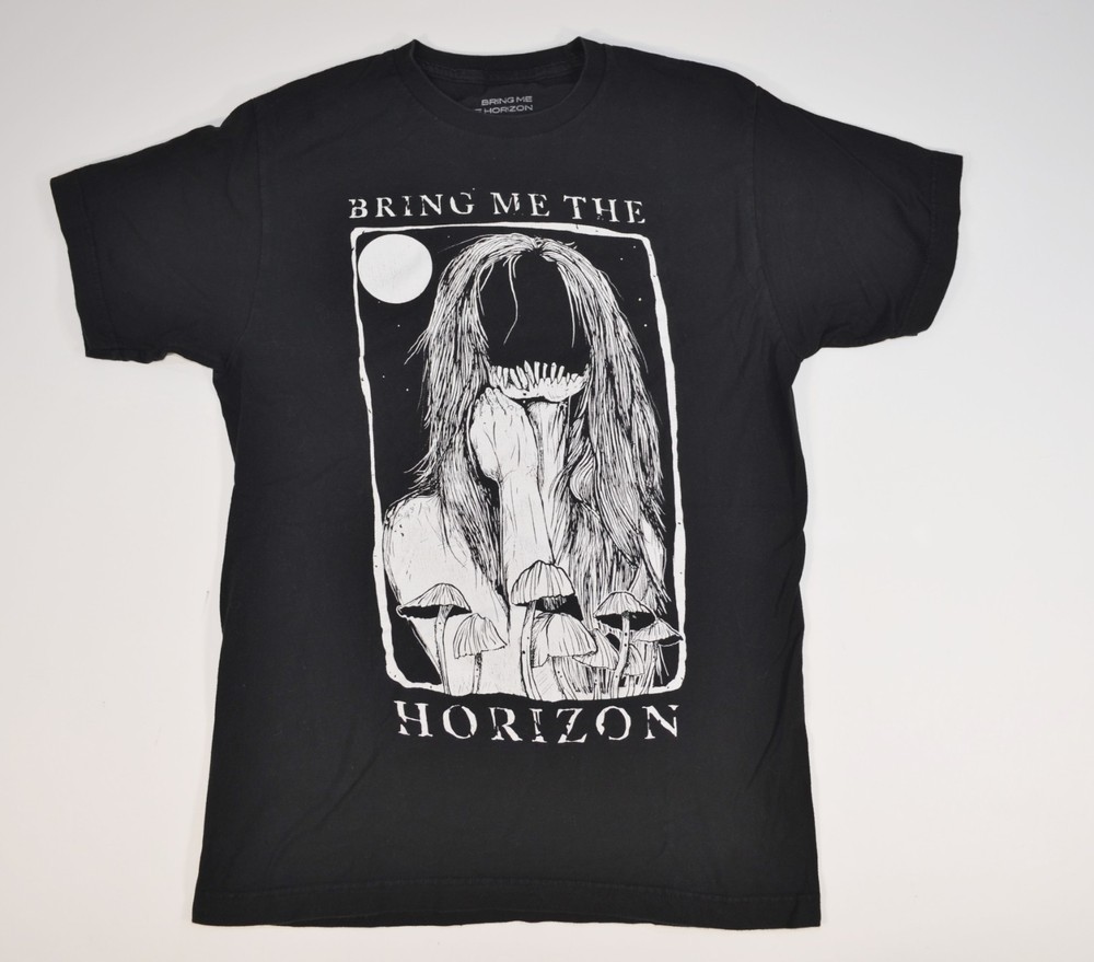 Bring Me The Horizon Faceless Mushrooms Black Metal Band Shirt Medium