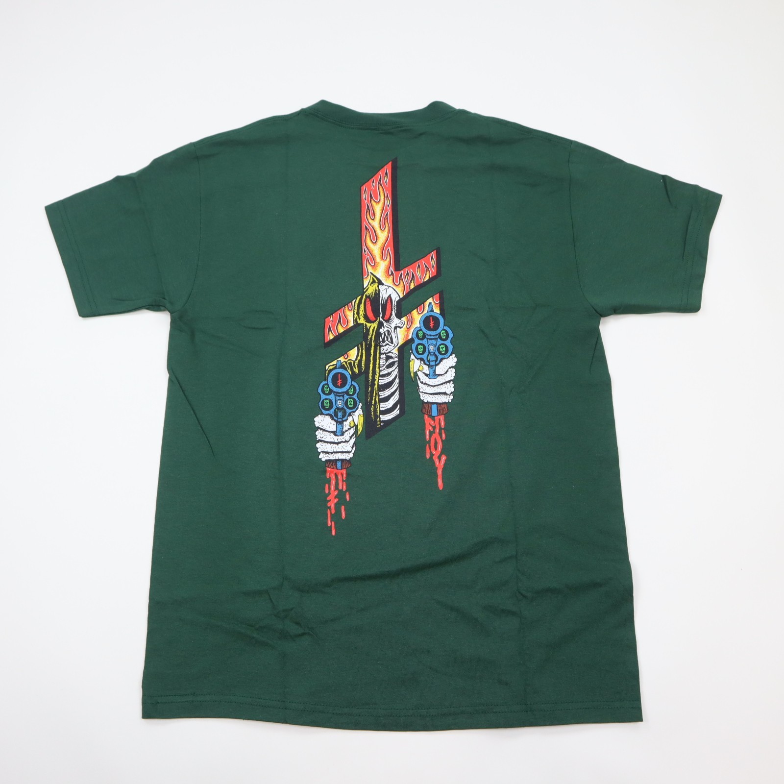 Deathwish Revenge T-Shirt Mens Medium Forest Green Skull Graphic Skate NEW gallery