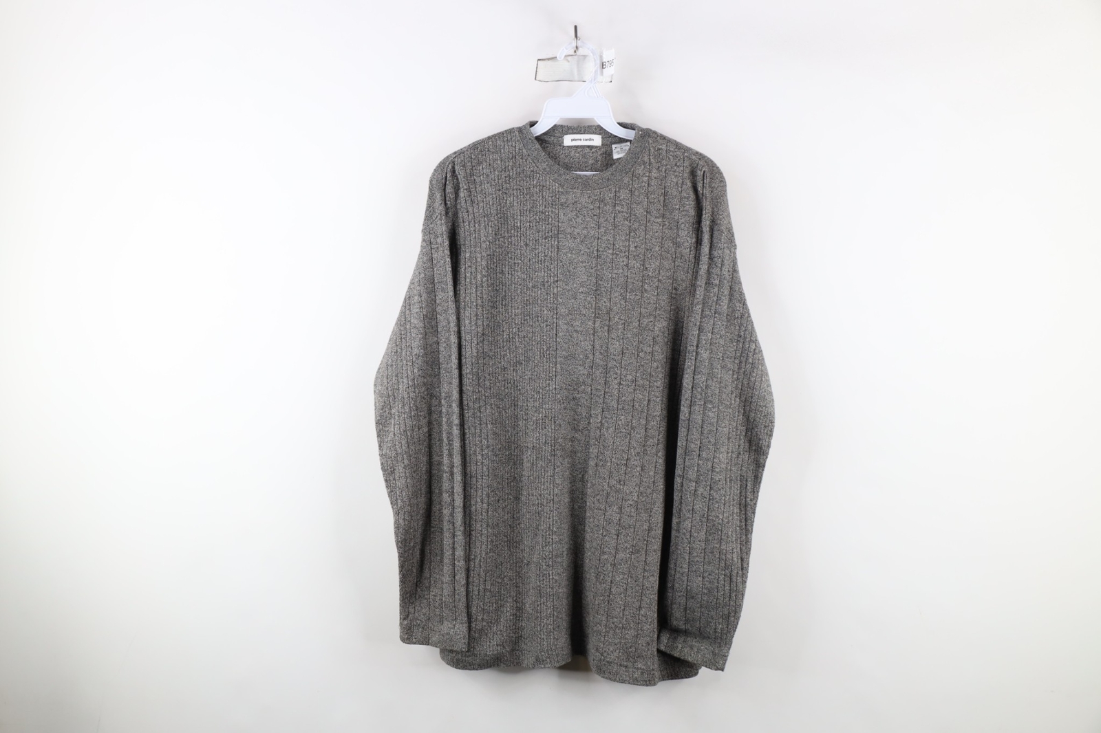 Vintage 90s Streetwear Mens Medium Blank Striped Ribbed Knit Long Sleeve T-Shirt gallery