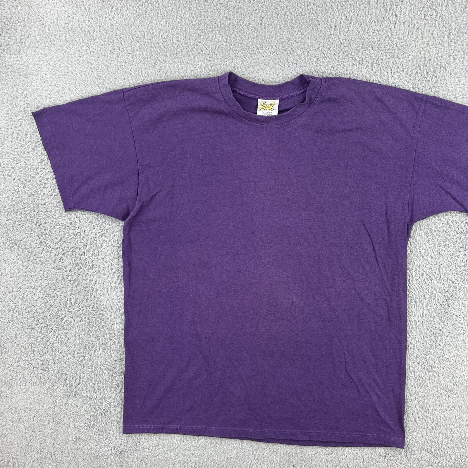 Vtg FAST Fashion Of California 90s XL One Size Fits All USA Made Purple T Shirt gallery