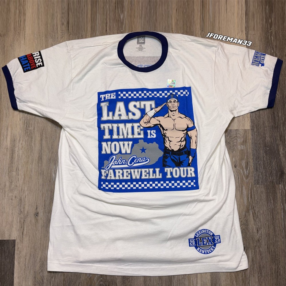 WWE Authentic John Cena Farewell Tour Lexington Kentucky Wildcats Ringer Shirt
