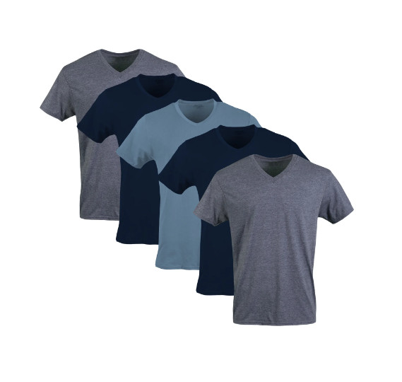 Gildan Adult Men's Short Sleeve V-Neck Assorted Color T-Shirt, 5-Pack, Sizes S-2 gallery