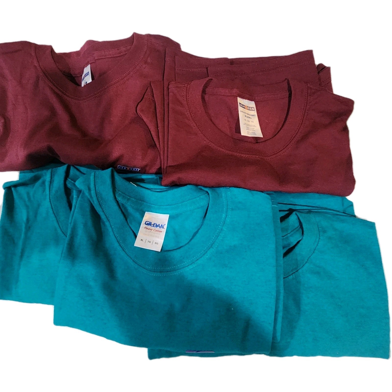 Men Hvy Cotton Short Sleeves T-Shirt (Lot Of 5) Mix Color Lot (#4) Jerzee Gildan gallery