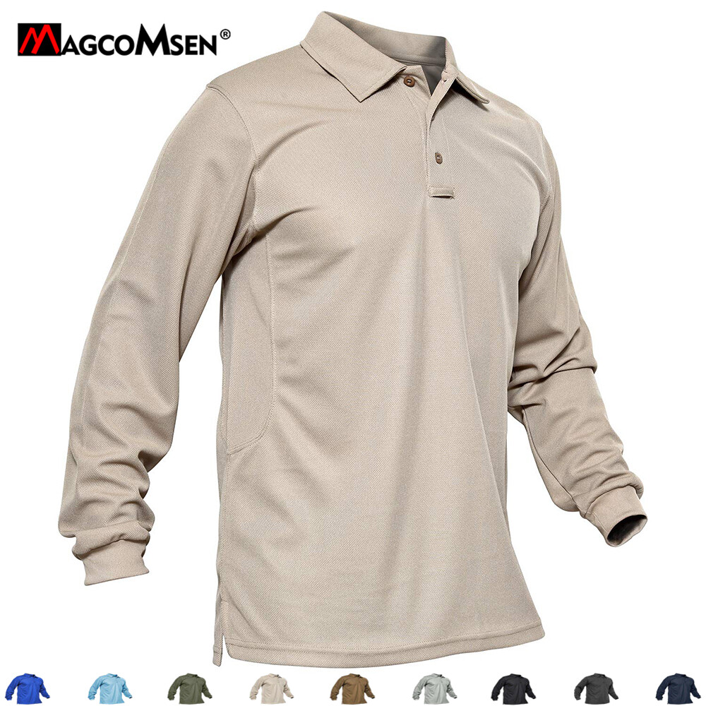 Men’s Long Sleeve Golf Polo Shirts Performance T-Shirts Winter Pullover Workwear