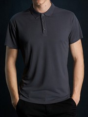 Quick Dry Polyester Collared Shirt for Men Moisture Wicking Regular Length New