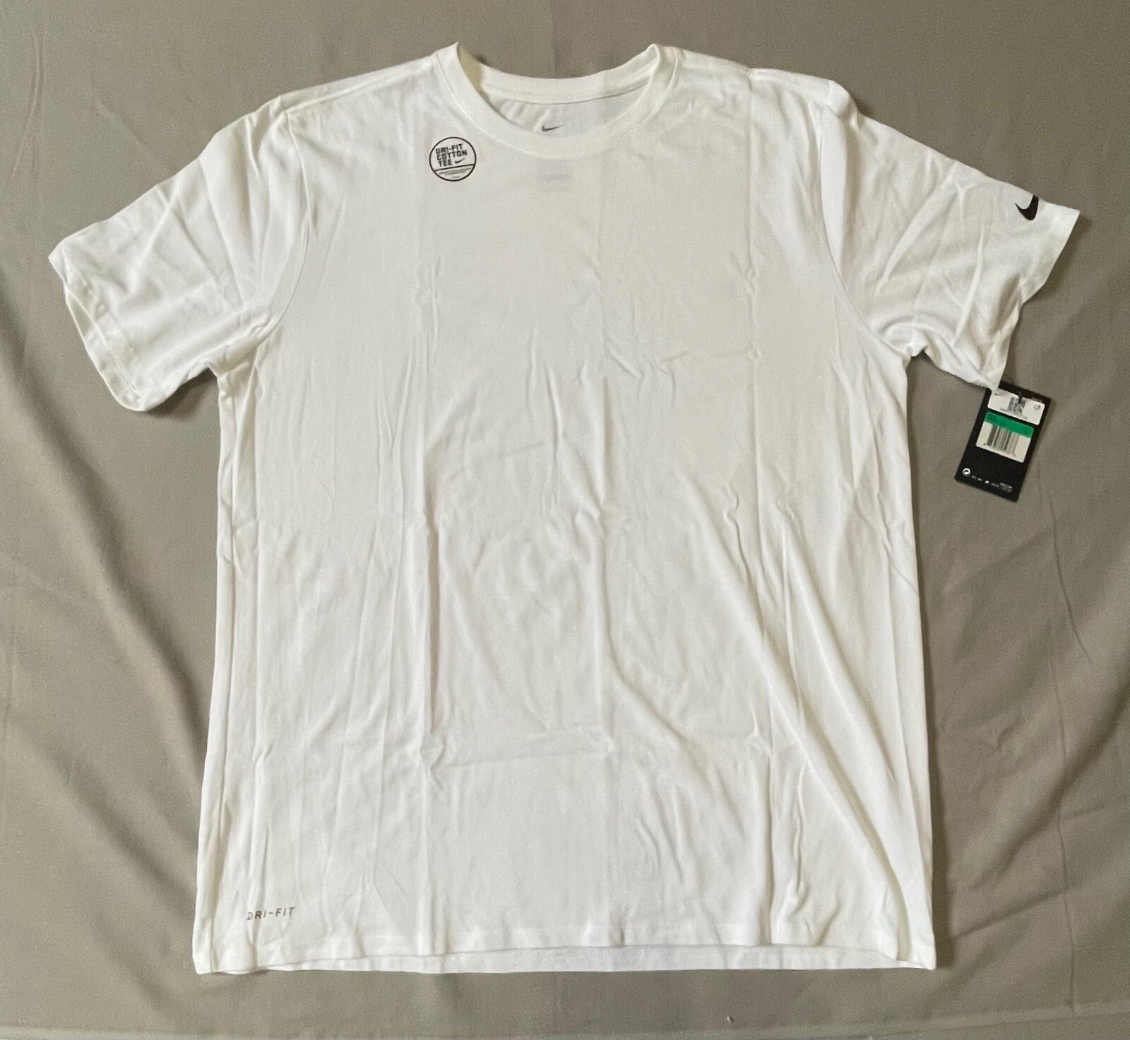 Nike Dri-FIT Cotton Poly Tee BQ5231 100 WHITE MENS XL