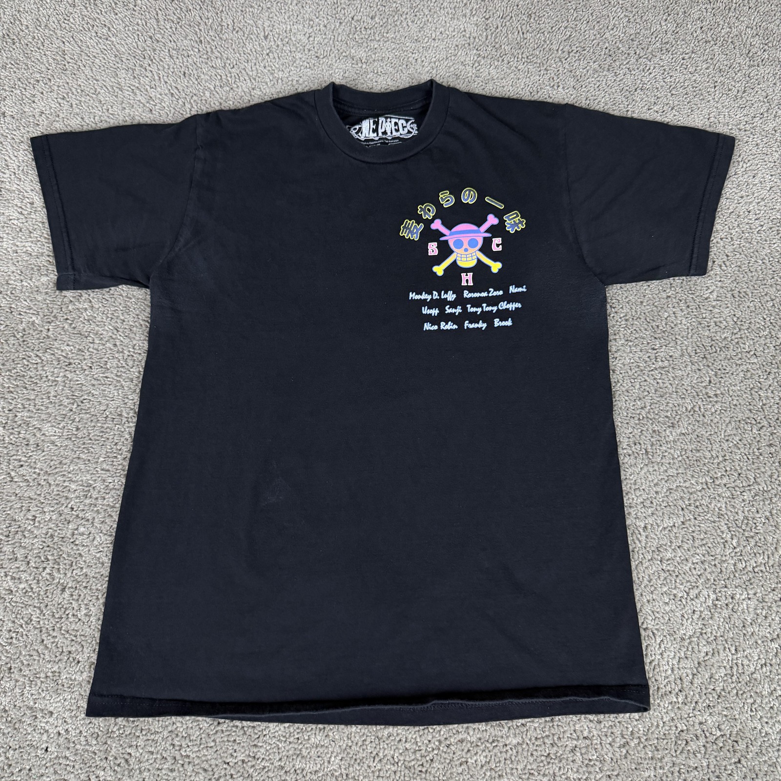 One Piece Straw Hat Crew Shirt Mens Medium Black Graphic Tee Ripple Junction gallery