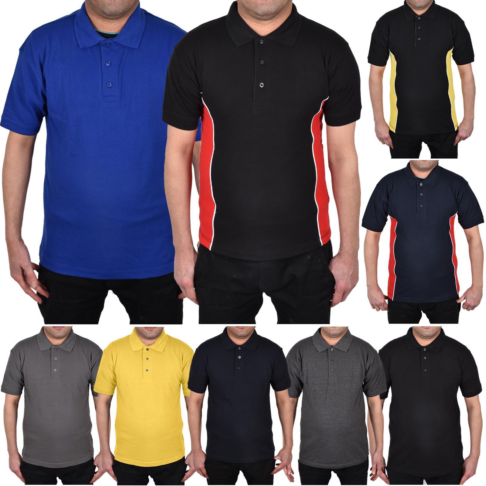 Mens Polo Shirt Heavy Work T Shirts Short Sleeve Two Tone Tee Sizes S-6XL gallery