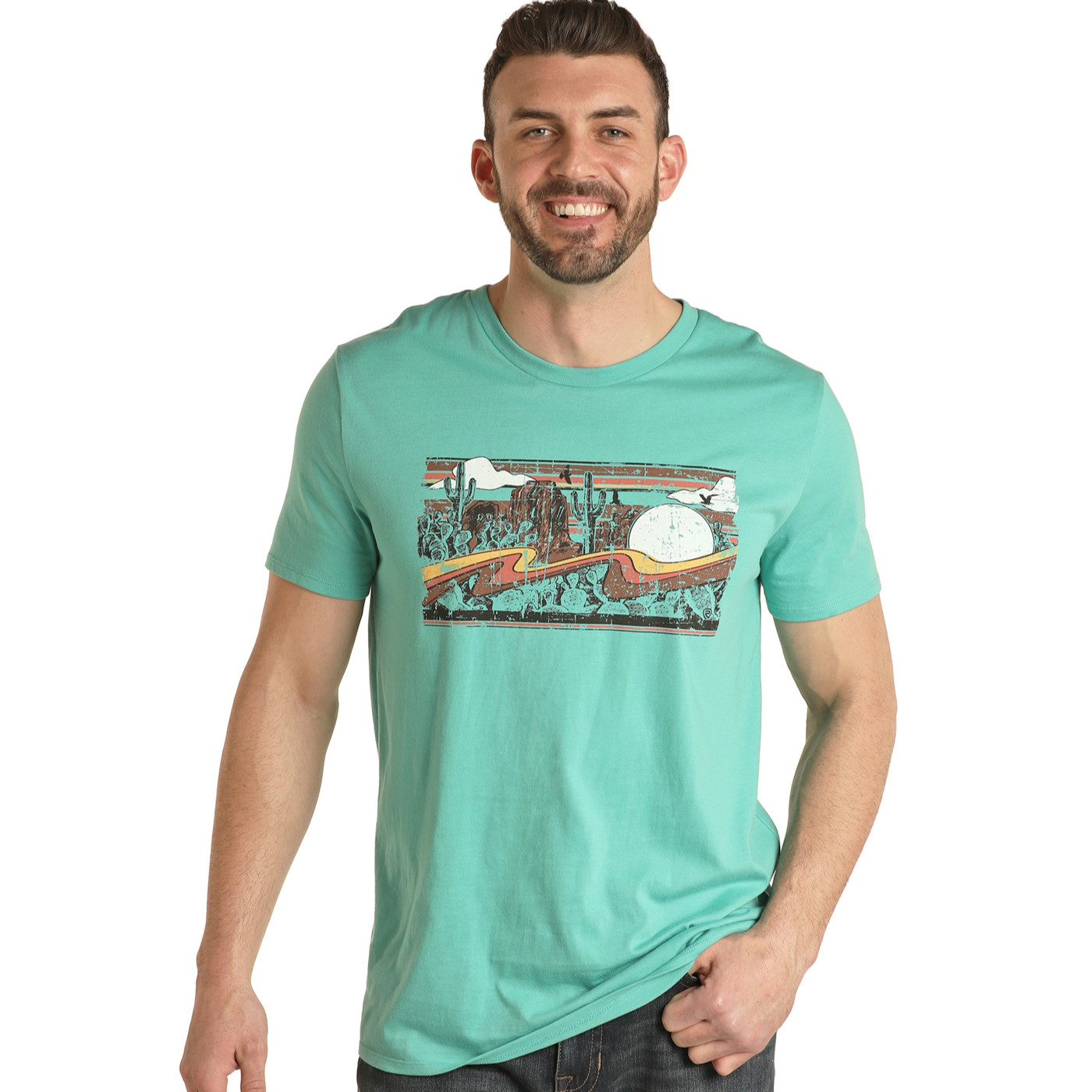 Rock & Roll Cowboy® Unisex Turquoise Graphic T-Shirt RRUT21R0IU gallery