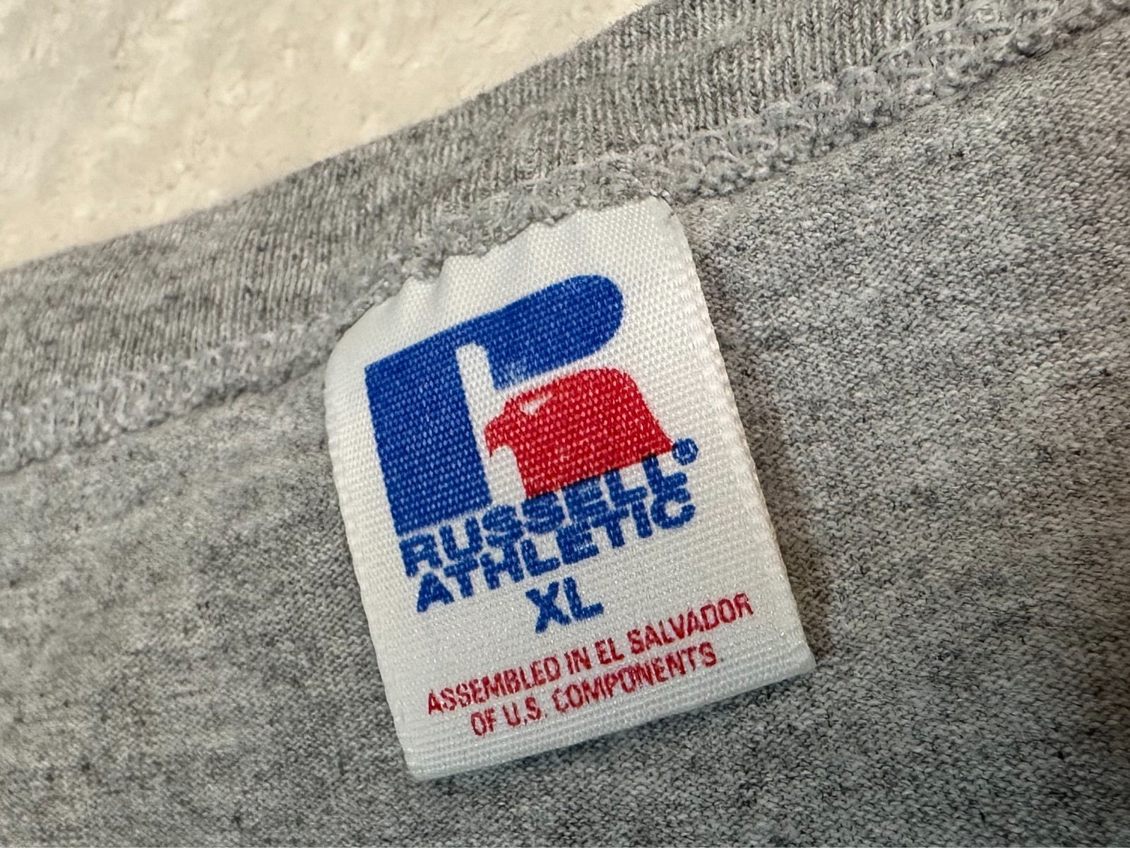 Vintage 1980s 80s 90s 1990s Russell Athletic Blank Basic Heavyweight T-Shirt, XL gallery