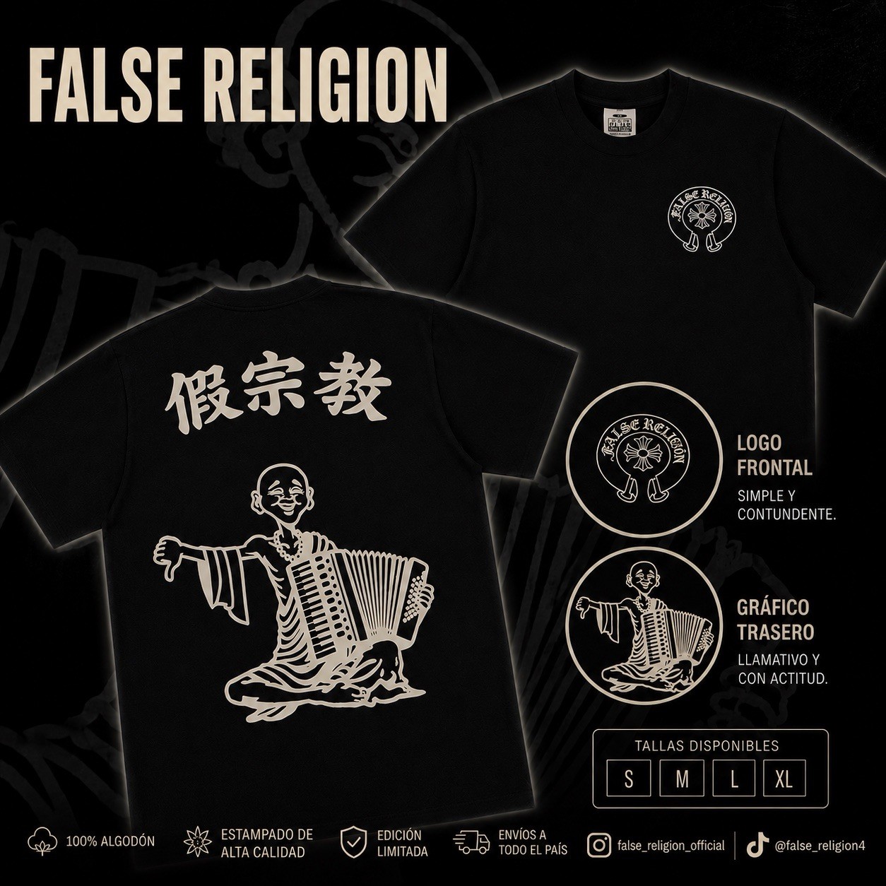 False Religion x Pro Club graphic print T-shirt; all sizes available.