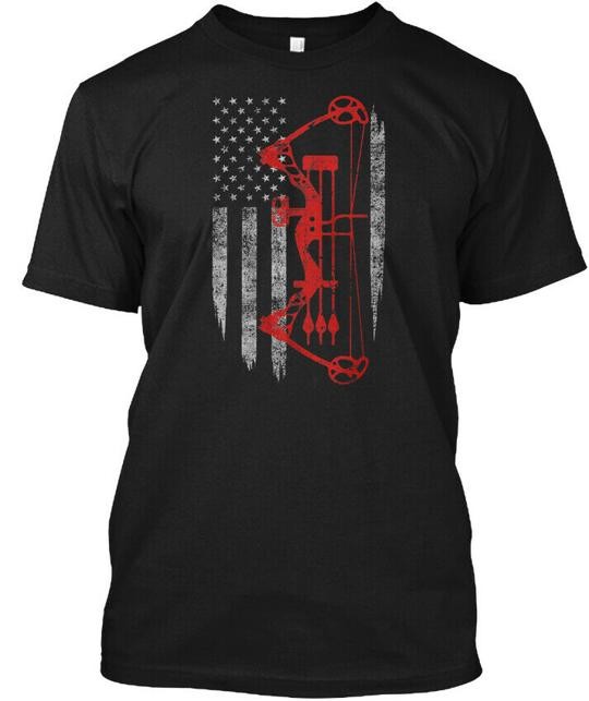 Bow Hunting Flag Archery Funny Gift Idea T-Shirt Made in the USA Size S to 5XL