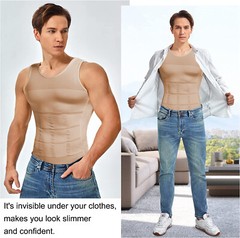 Men Compression Shirts Sleeveless Body Shaper Base Layer Slimming Tank Top Vest