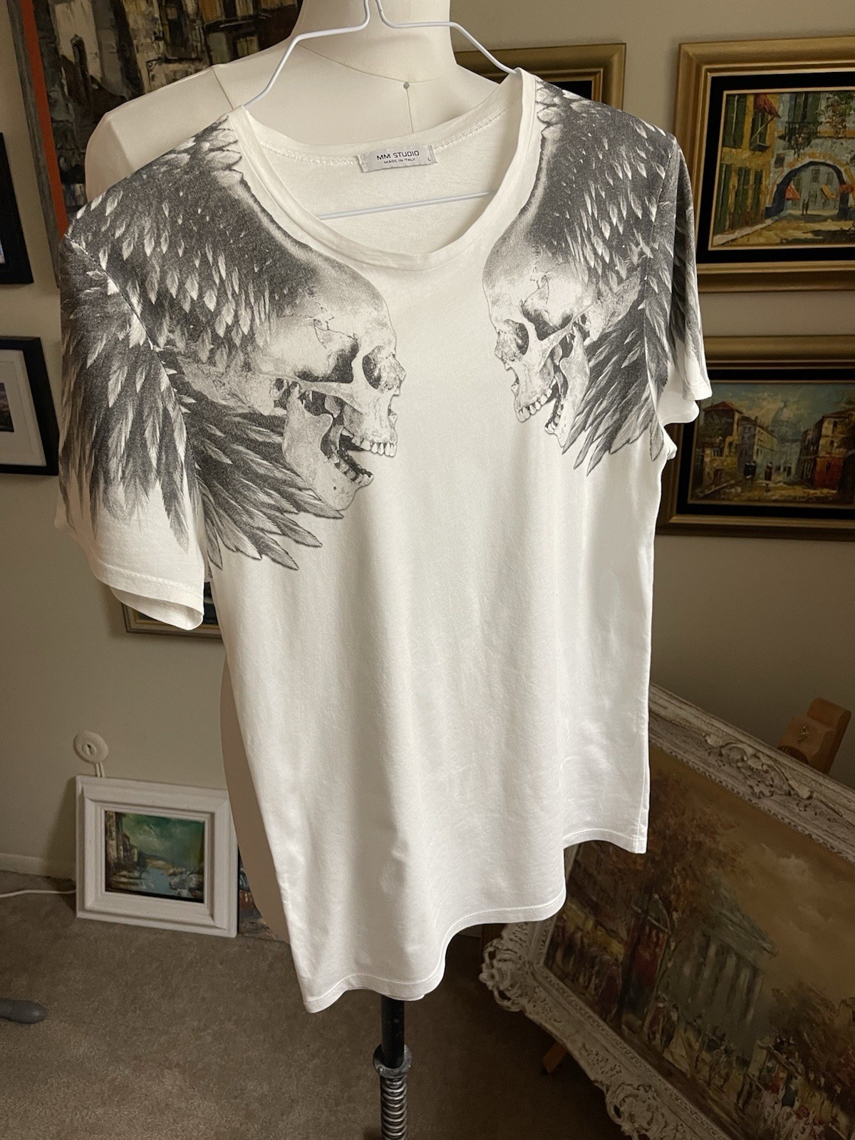 MM STUDIO White T-shirt Mens L Made In ITALY Cotton gallery