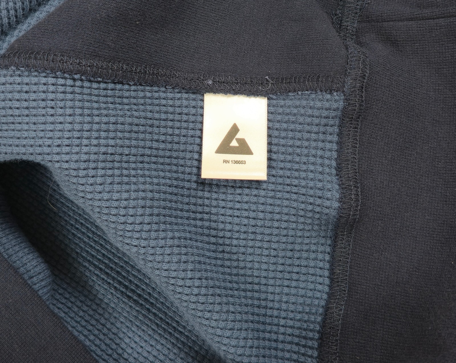 American Giant Men's Colorblock Summit Waffle Long Sleeve Crew M Navy Blue NEW gallery
