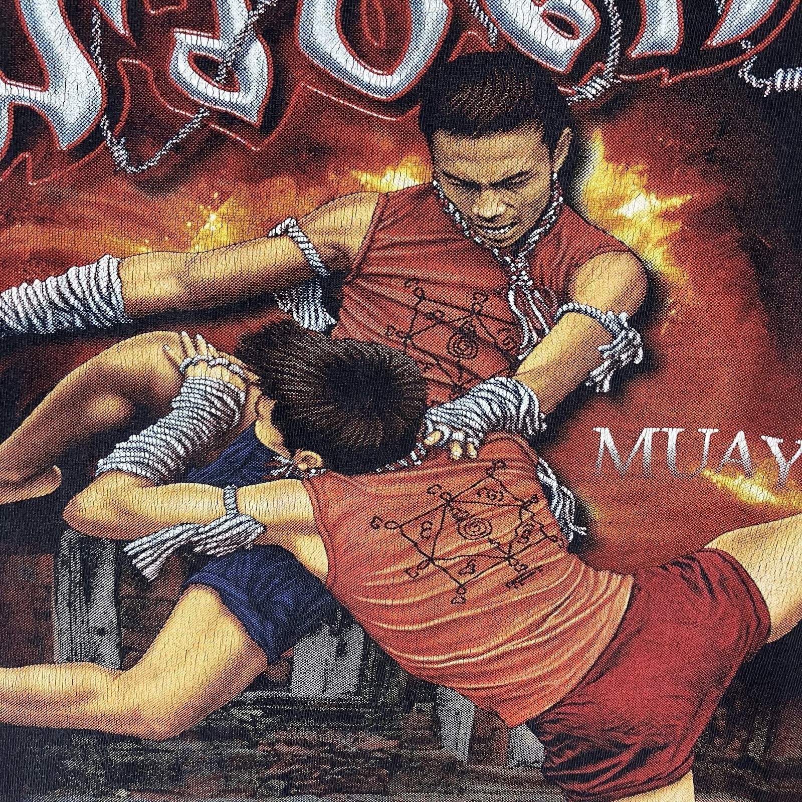 Vintage Rare Muay Thai Shirt Large Boxing Kickboxing UFC MMA Wrestling Thailand gallery