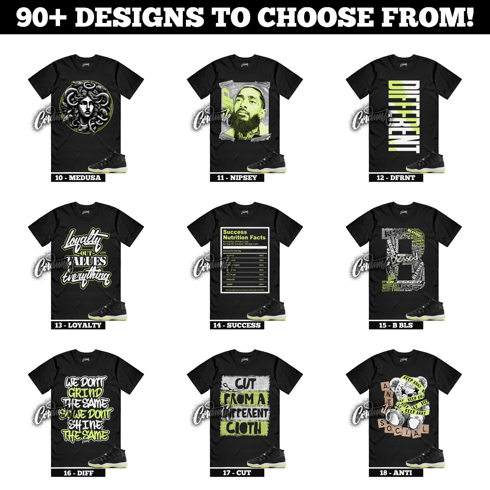 11 Inner Beast GS Barely Volt Dark Raisin White Black Luminous Green 5 T Shirt gallery