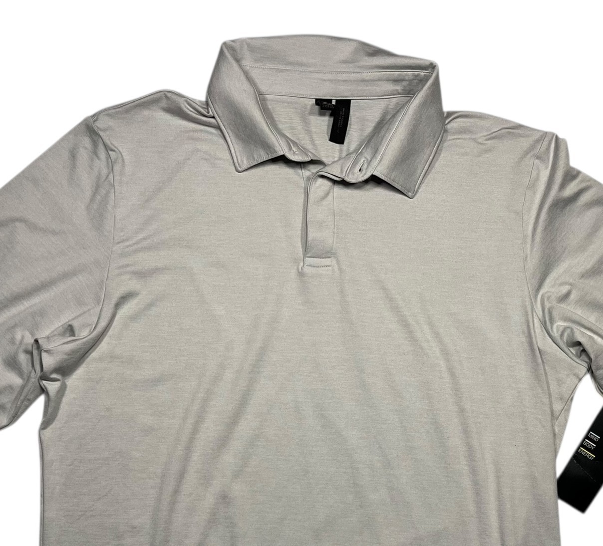 Z By ZELLA Gray Poly/Spandex LONG SLEEVE POLO SHIRT Athletic Gym Golf Men's L gallery