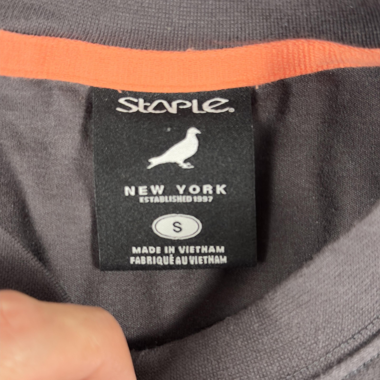 Staple Pigeon Shirt Mens Small Gray Zip Pocket Logo Streetwear Cotton SPG-TS-02 gallery