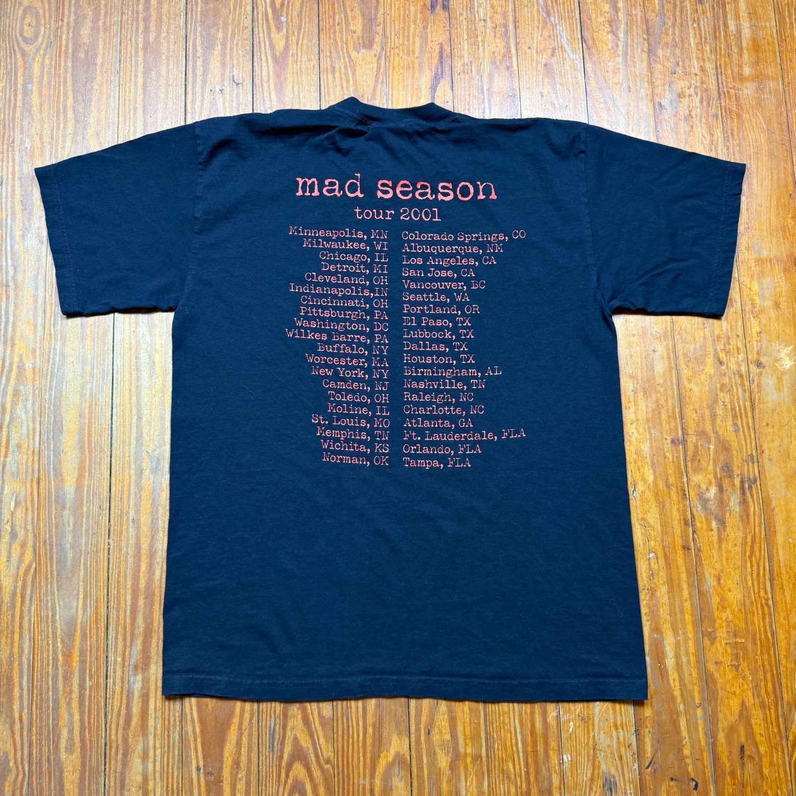 Vintage Matchbox Twenty Shirt Mens Large Black Winterland Mad Season Tour 2001 gallery