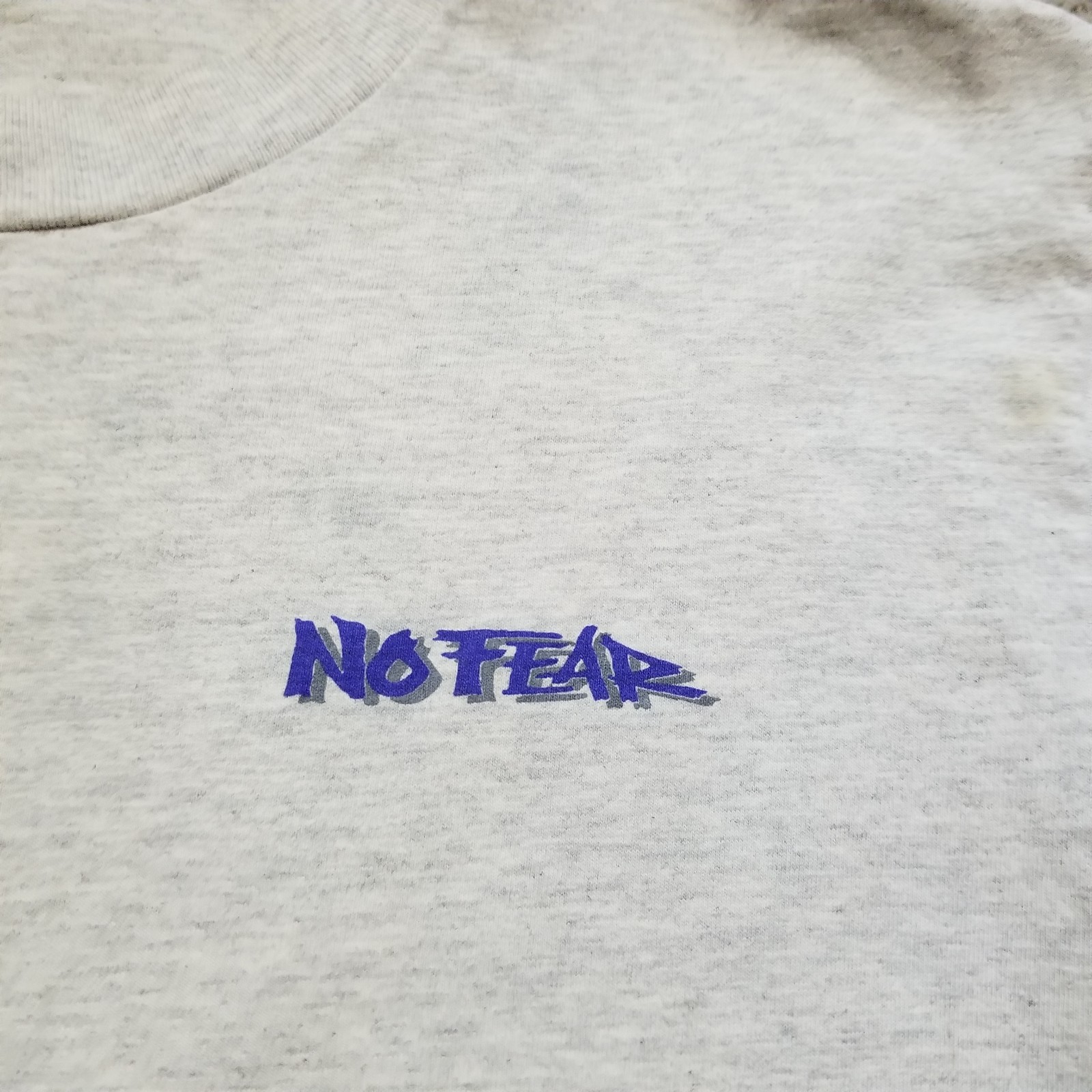 Vintage No Fear Shirt Mens Large Gray Play Hard Rough Or Go Home 90s Made In USA gallery