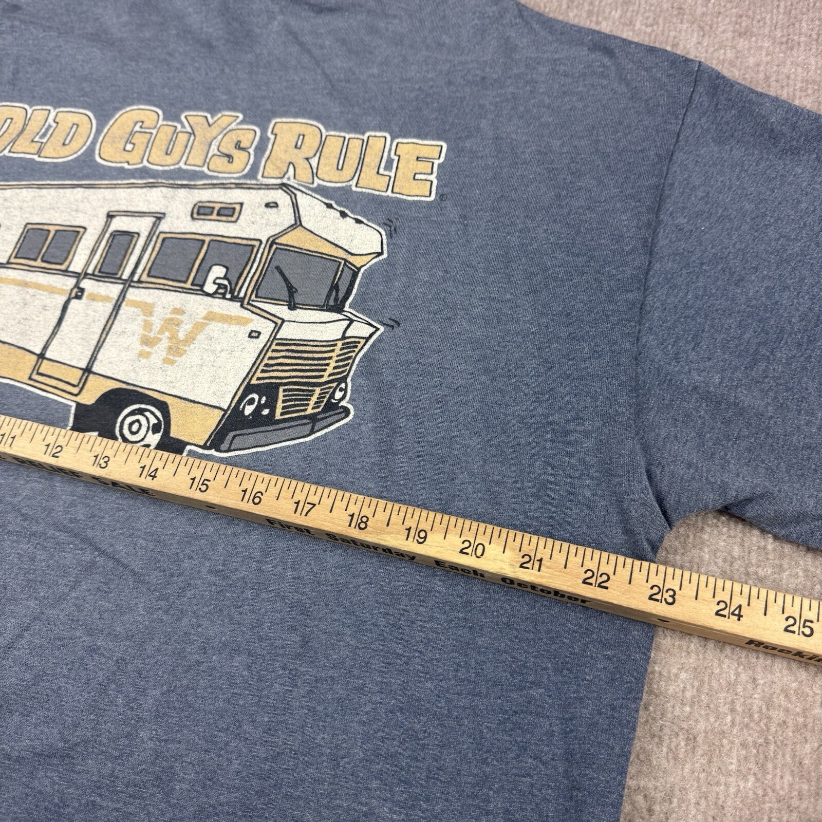 OLD GUYS RULE Shirt RV There Yet? Winnebago Fun Dad Distressed Travel Mens XL gallery