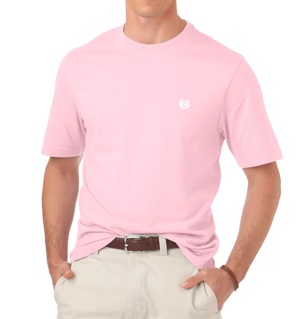 New Chaps Men’s Easy Care Crewneck Tee Pink Size XLT MSRP $36 gallery