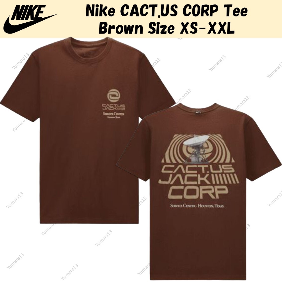 Nike CACT.US CORP Tee Brown Size XS-XXL