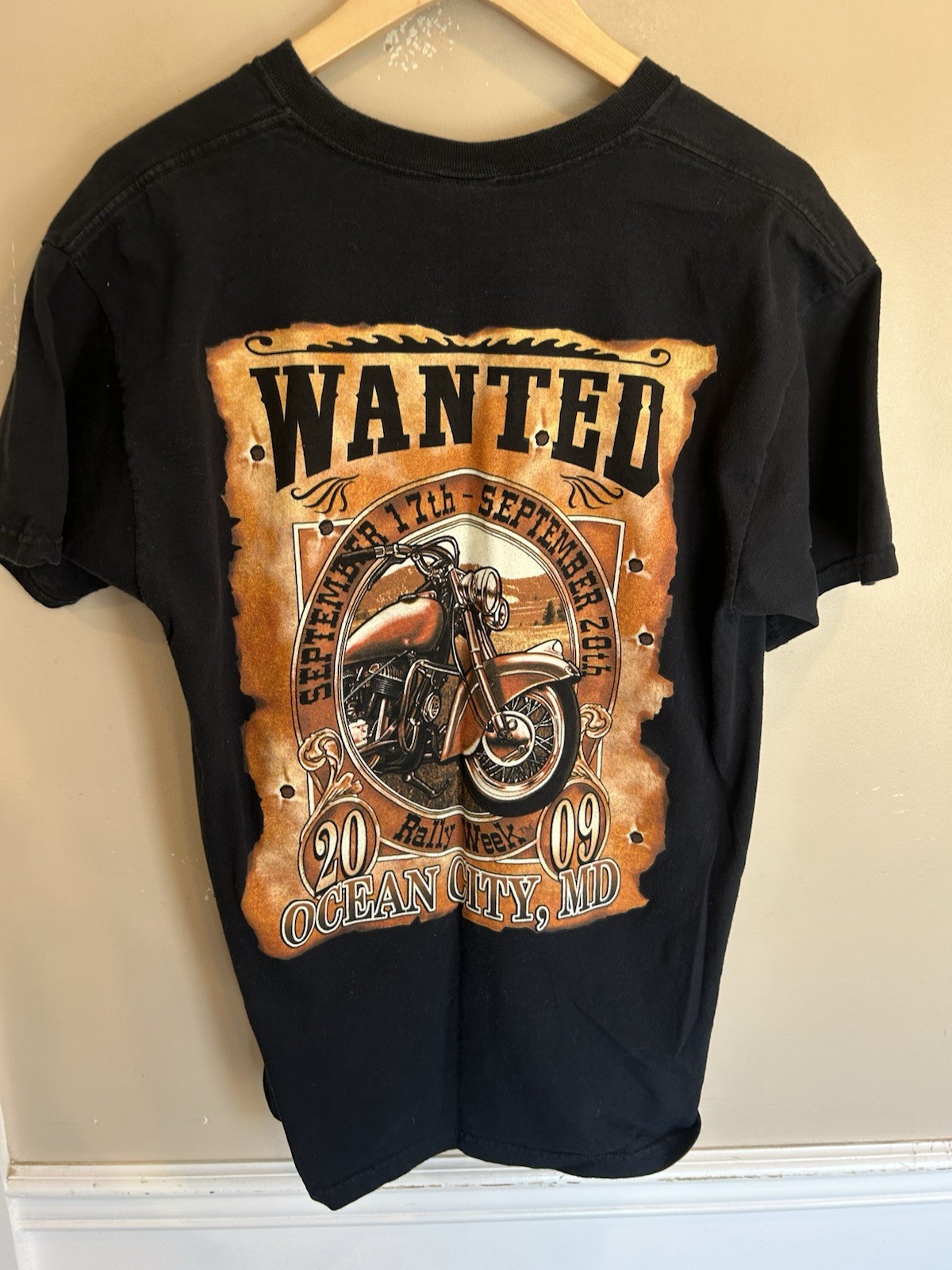 2009 Ocean City Bike Week Motorcycle Mens Graphic Tee Black Large gallery