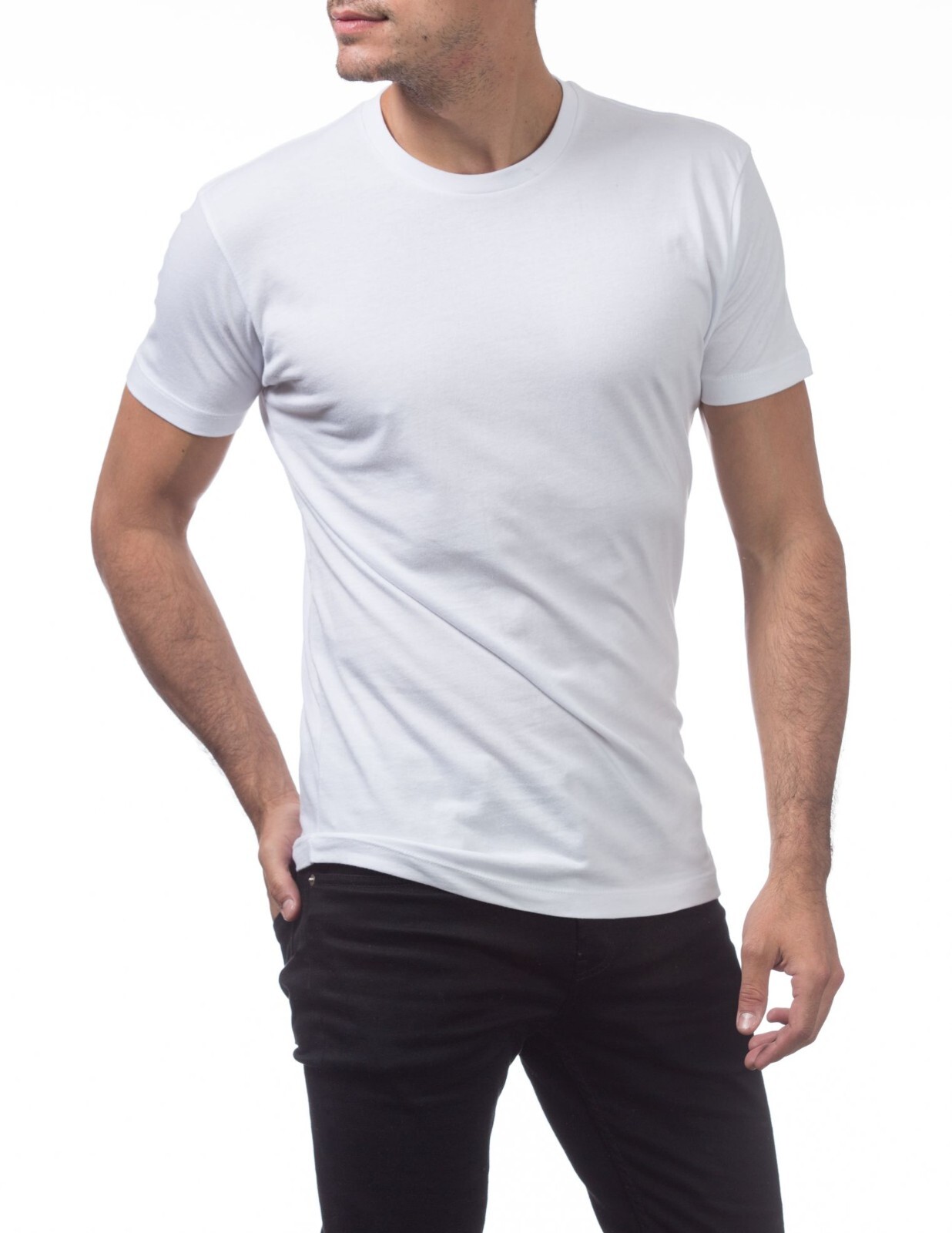 PRO CLUB MENS LIGHTWEIGHT T SHIRTS 4 X-Large BLK WHITE gallery
