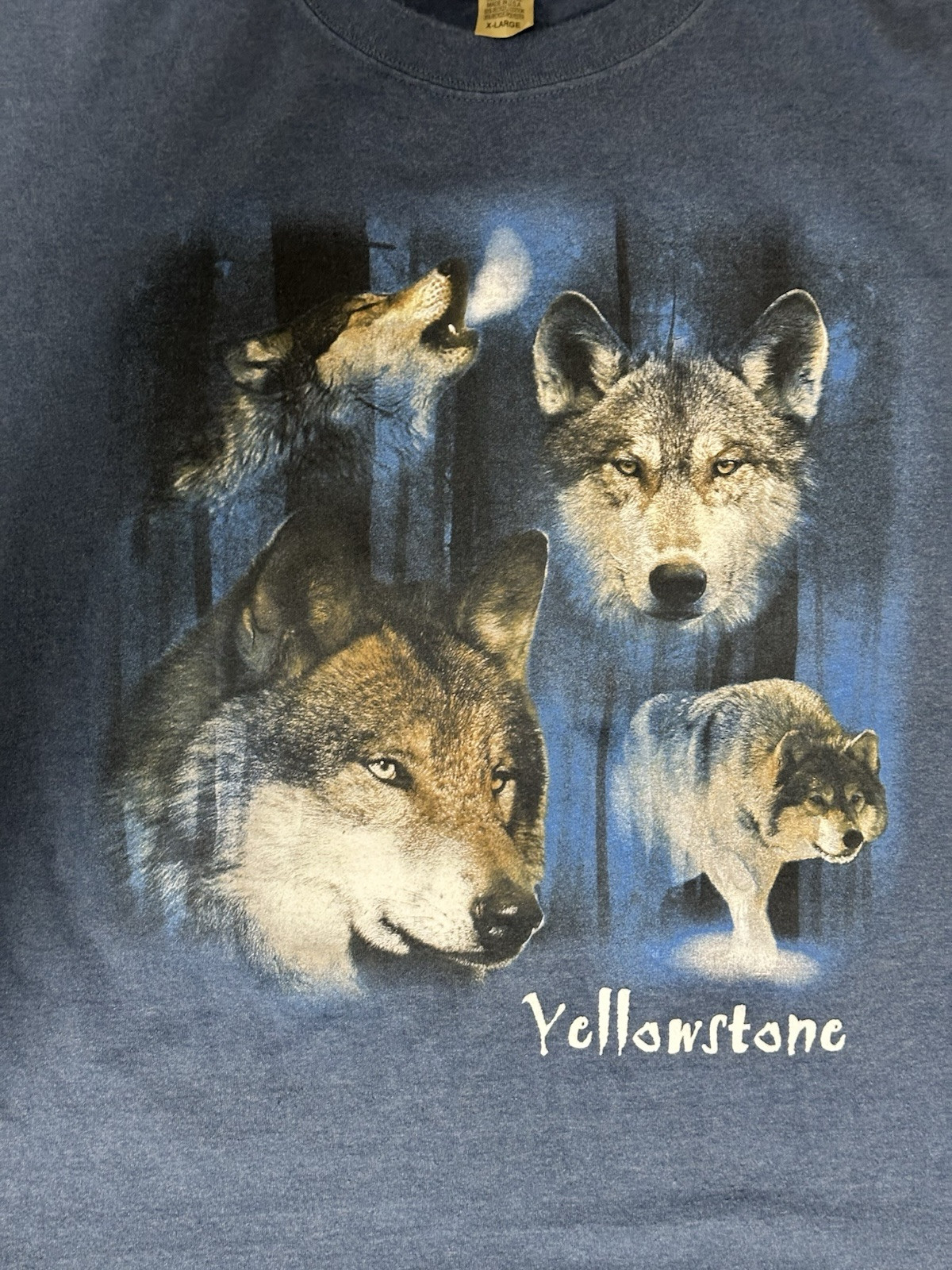 Vintage Eco Mountain Yellowstone Wolf Shirt Size L Mens gallery