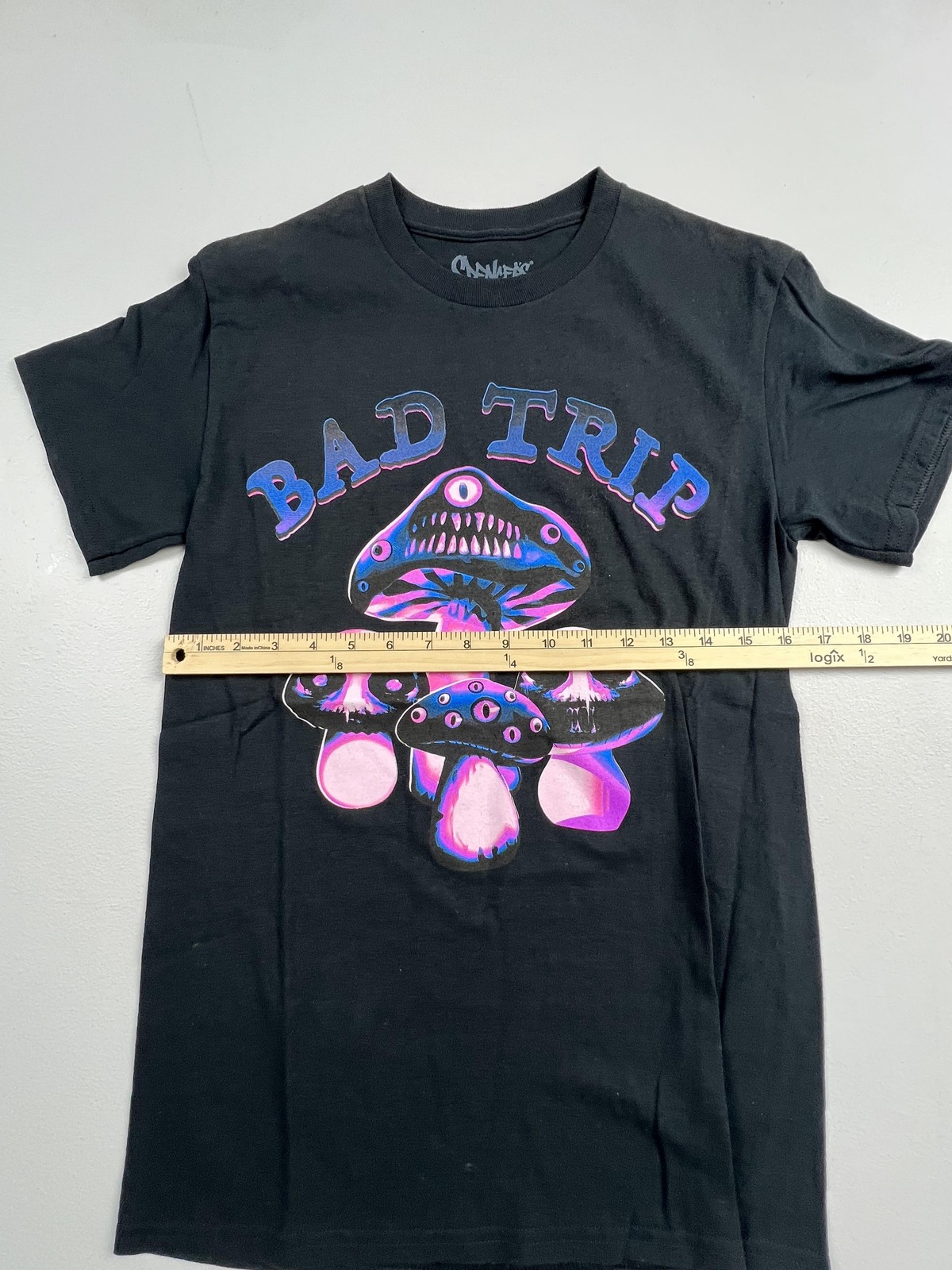 Spencer's Shirt Mens Small Black Bad Trip Mushroom Graphic Tee Cotton gallery