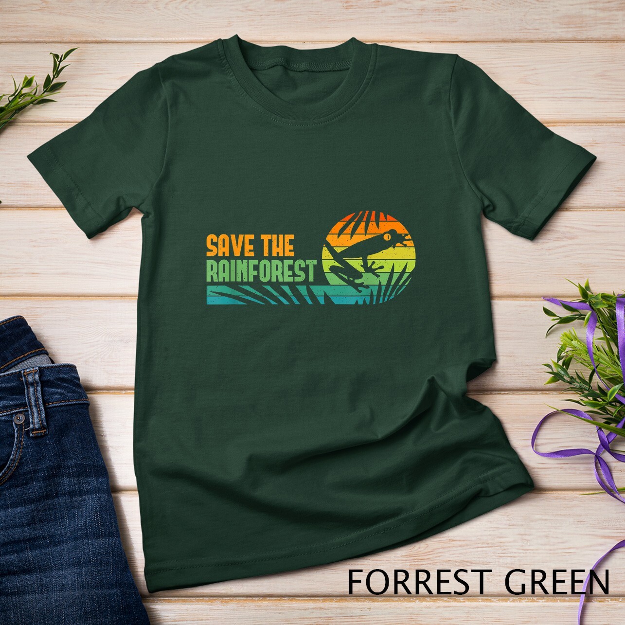 Save the rainforest t shirt - tree frog shirt Unisex T-shirt gallery
