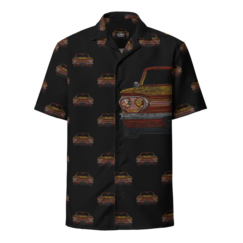 Corvair 1962 pinstriped pattern button down hawaiian bowling shirt