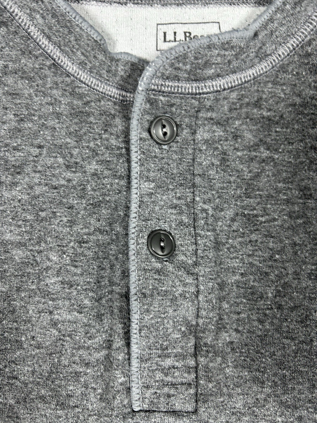 LL Bean River Driver Shirt Men's M Henley Gray Wool Blend Ski Baselayer Thermal gallery