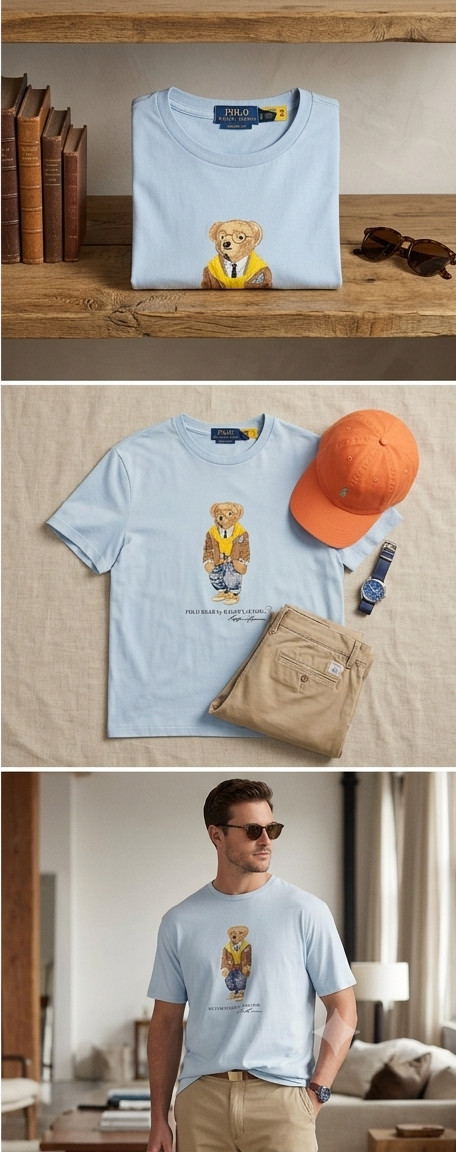 Polo Ralph Lauren Men`s Polo Bear Tee T-Shirt Blue gallery