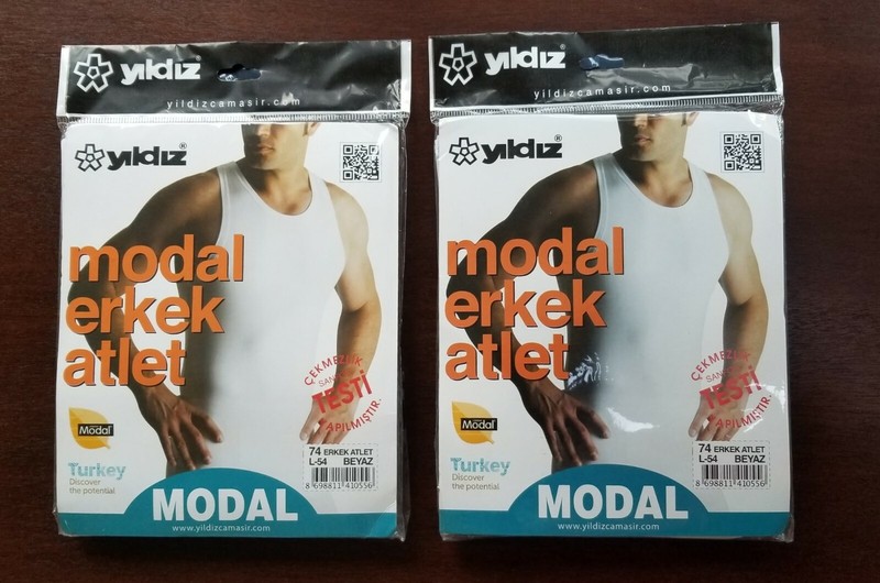 YILDIZ Men’s Luxury Modal Cotton White Tank Undershirts – 2 Pack of 3 – 6 Total