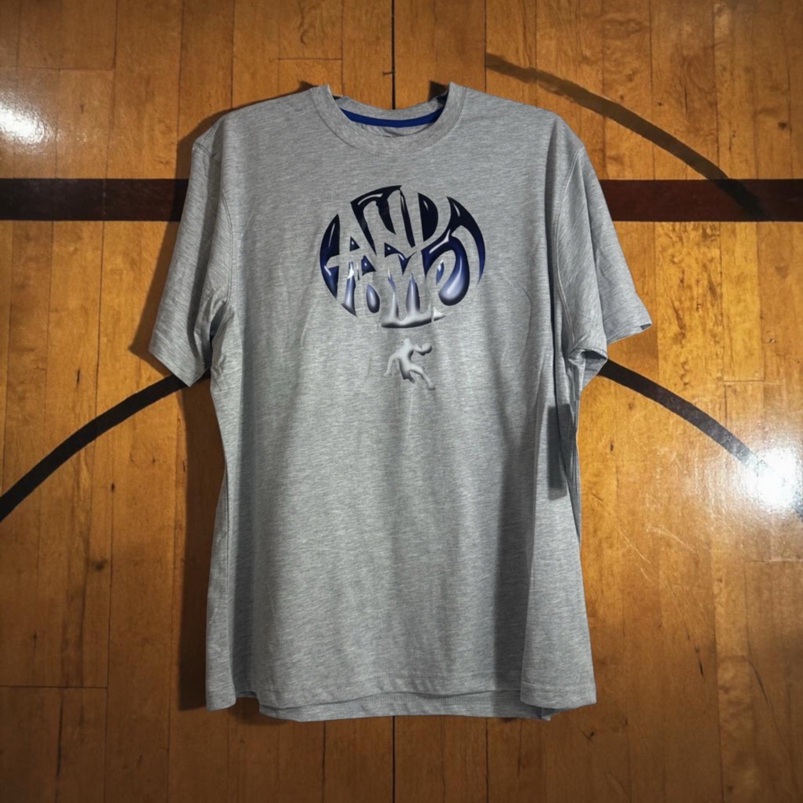 And1 Heather Gray T-Shirt Men Basketball Tee Crew Neck Size Large NWT gallery