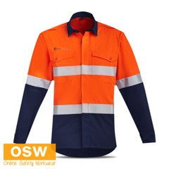 5 Pack Men’s Orange Flame Hi Vis Open Front Spliced Shirt Hoop Taped Comfort