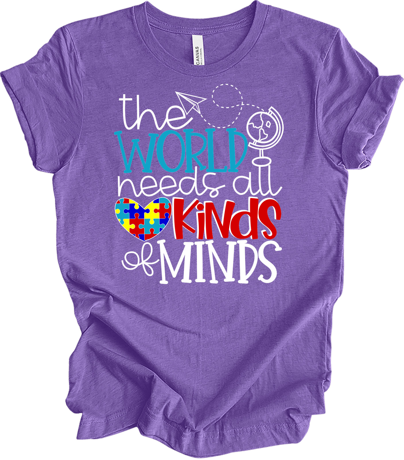 The World Needs All Kinds of Minds Autism Awareness Tee gallery