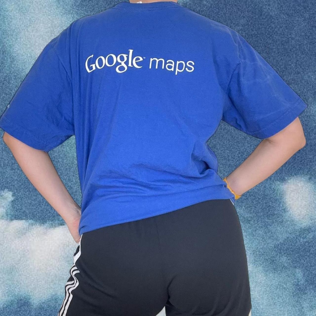 Vintage 2000s Y2K Google I am Here Blue Graphic Funny T-Shirt Humor Size Large gallery