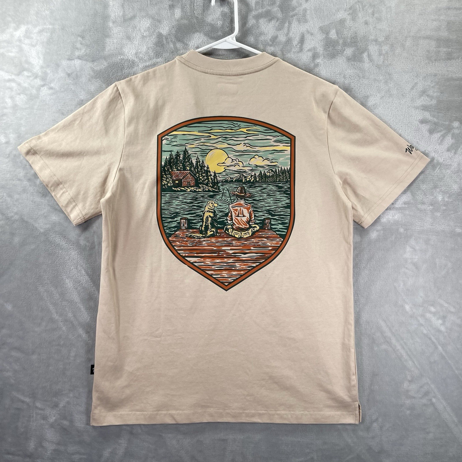 Waggle T-Shirt Mens Medium Graphic Tee Golf Fishing Buddies Crew Neck Tan NWT gallery