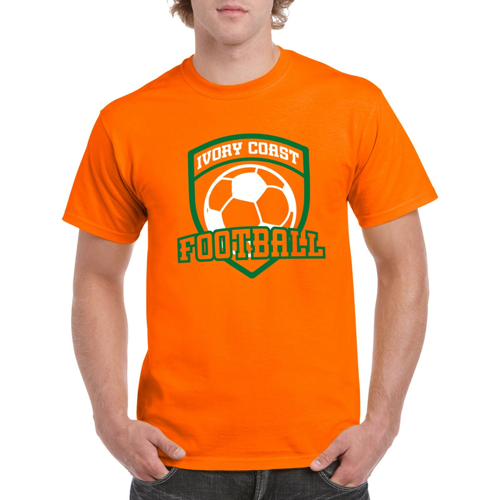 Ivory Coast Football - Soccer Sports Competition T Shirt - Orange gallery