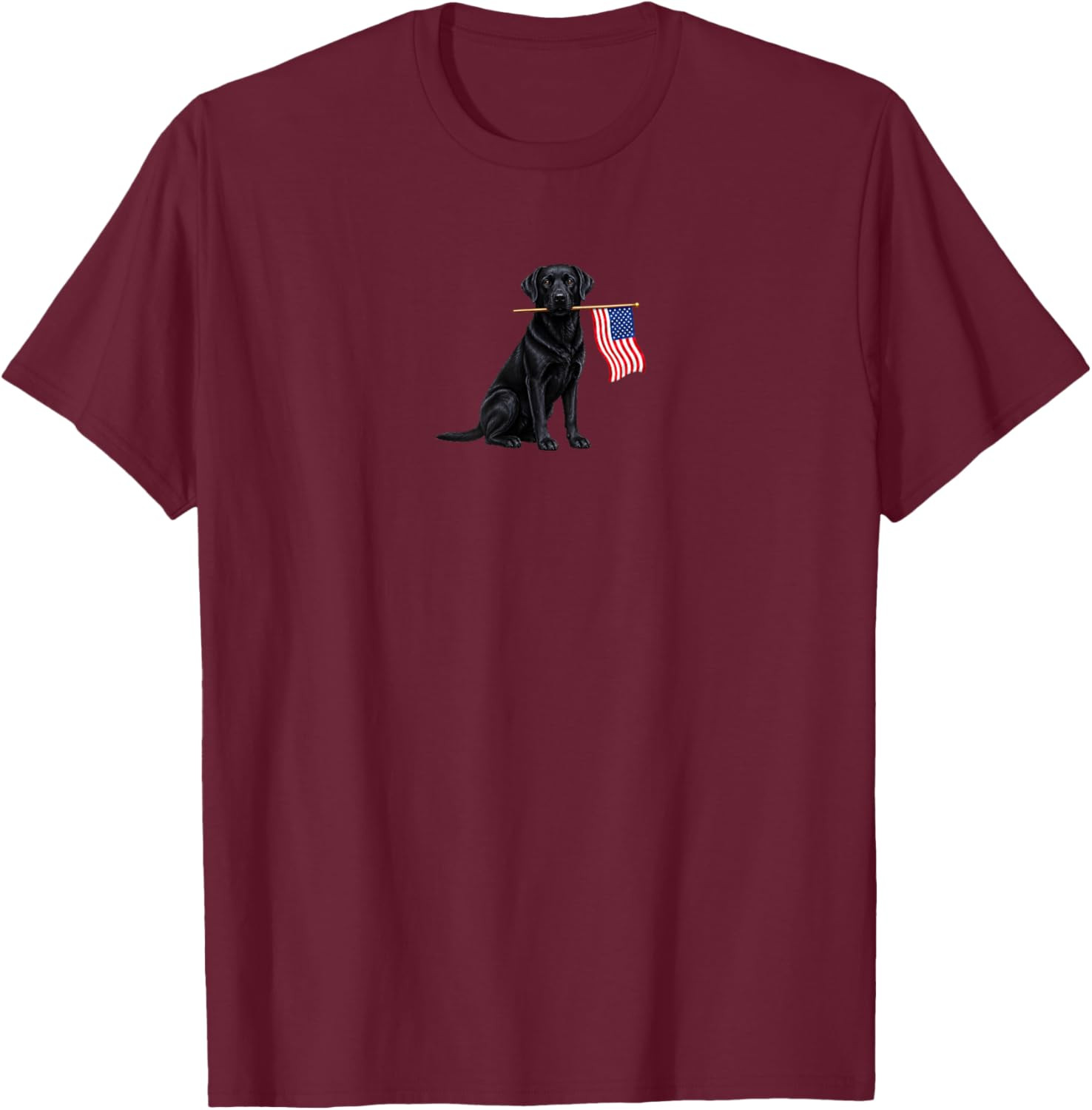 Black Labrador Retriever Holding American USA Flag 4 of July T-Shirt Gift S-5XL gallery