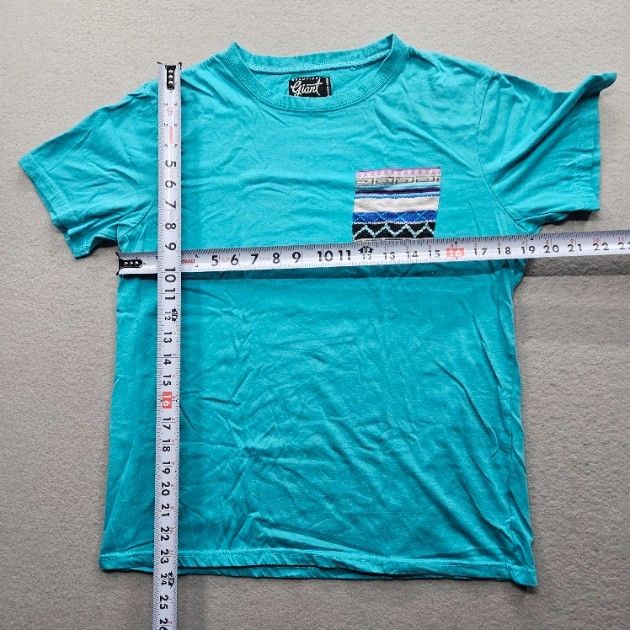 Beautiful Giant Mens Size Large Turquoise Short Sleeve T-Shirt Pocket gallery