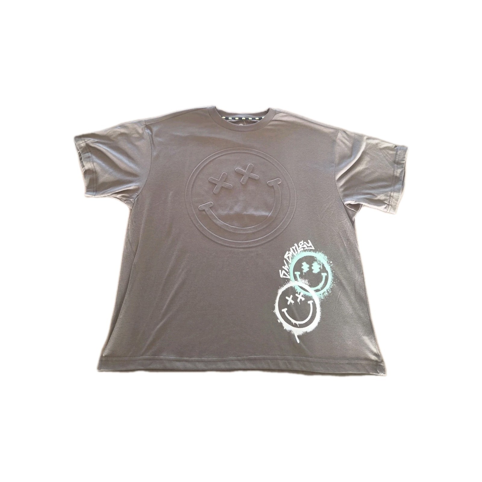 The Smiley Company Men’s Size L Relaxed Fit Smiley Face T Shirt Brown